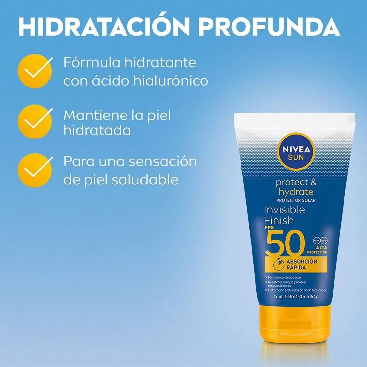 Protector Solar Nivea Invisible Finish FPS 50 X 150 Ml - Imagen 4