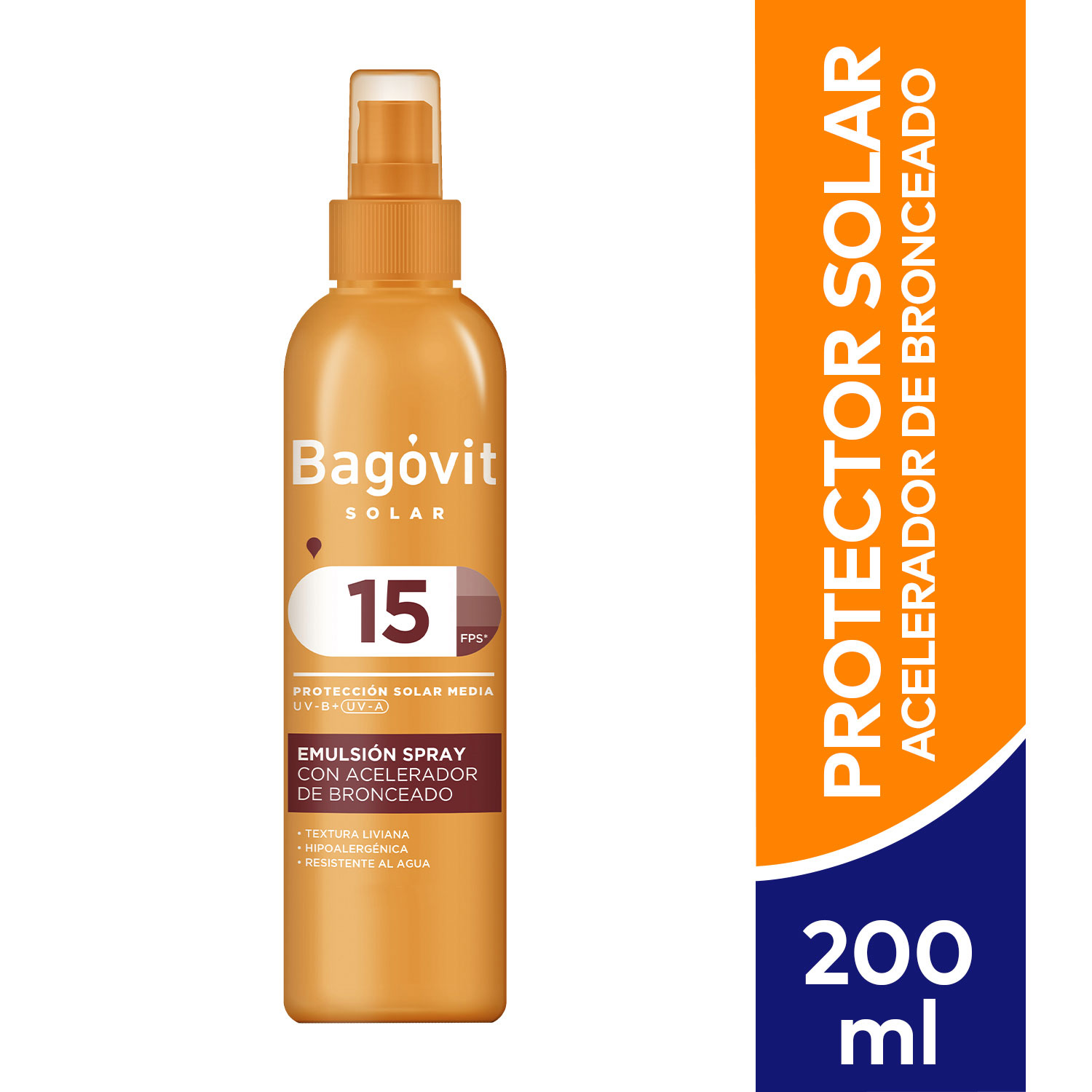 Protector solar Bagovit FPS 15 Acelerador de Bronceado X 200 Gr - Imagen 2