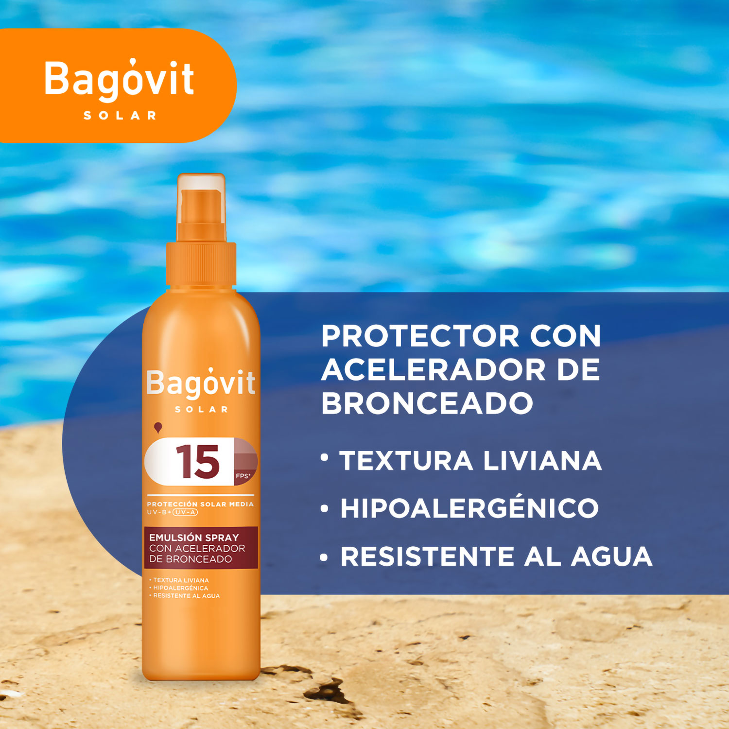 Protector solar Bagovit FPS 15 Acelerador de Bronceado X 200 Gr - Imagen 3