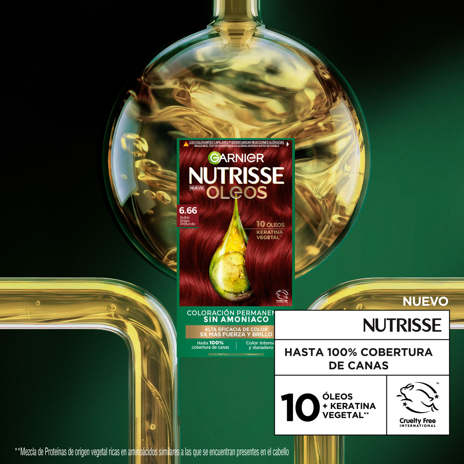Tintura Permanente en Kit Nutrisse Oleos Sin Amoníaco 6,66 Rubio Rojizo X 1 U - Imagen 4