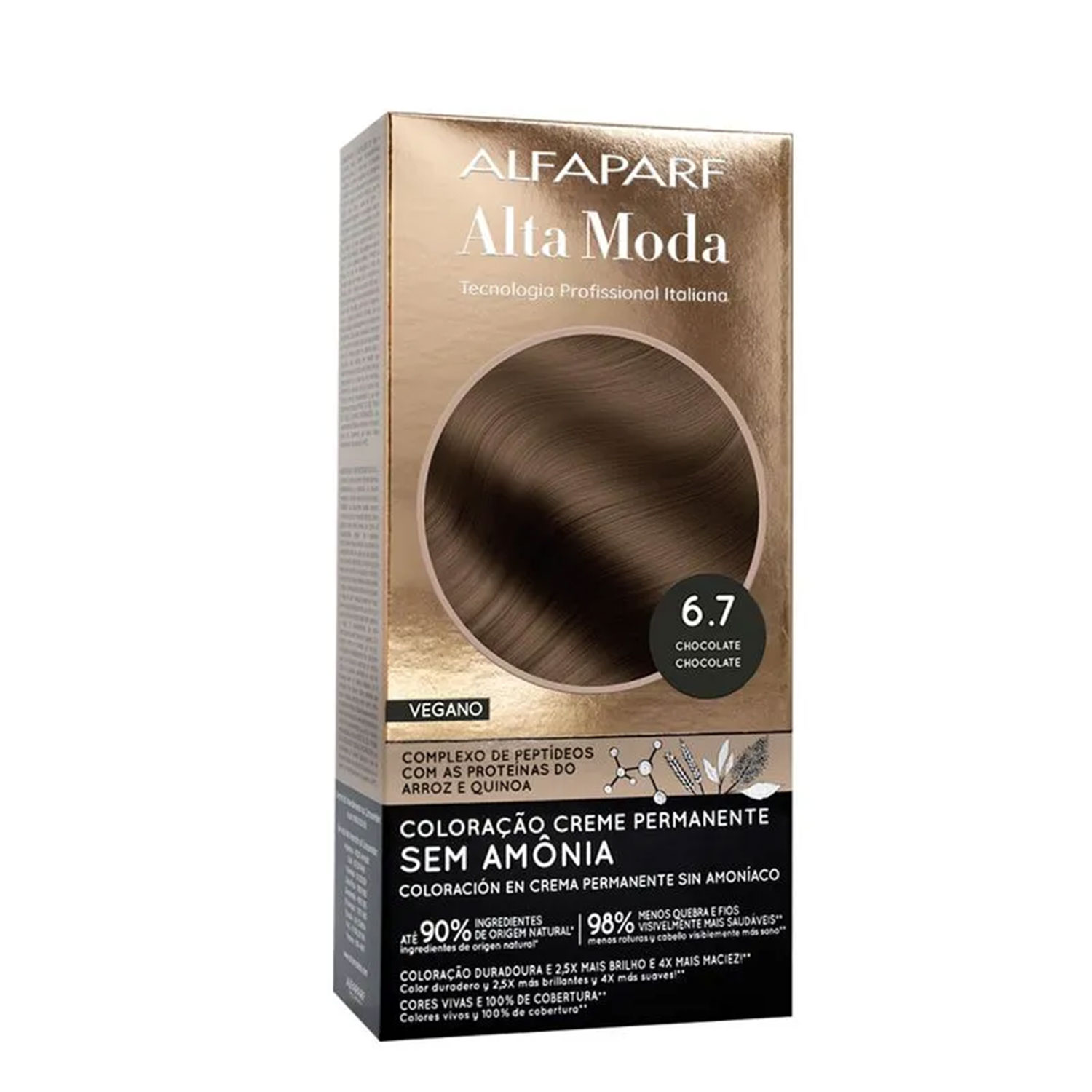 Tintura Permanente en Kit Alta Moda Sin Amoníaco 6,7 Chocolate X 1 U