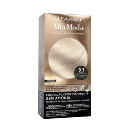 Tintura Permanente en Kit Alta Moda Sin Amoníaco 9,1 Rubio Clarísimo Ceniza X 1 U