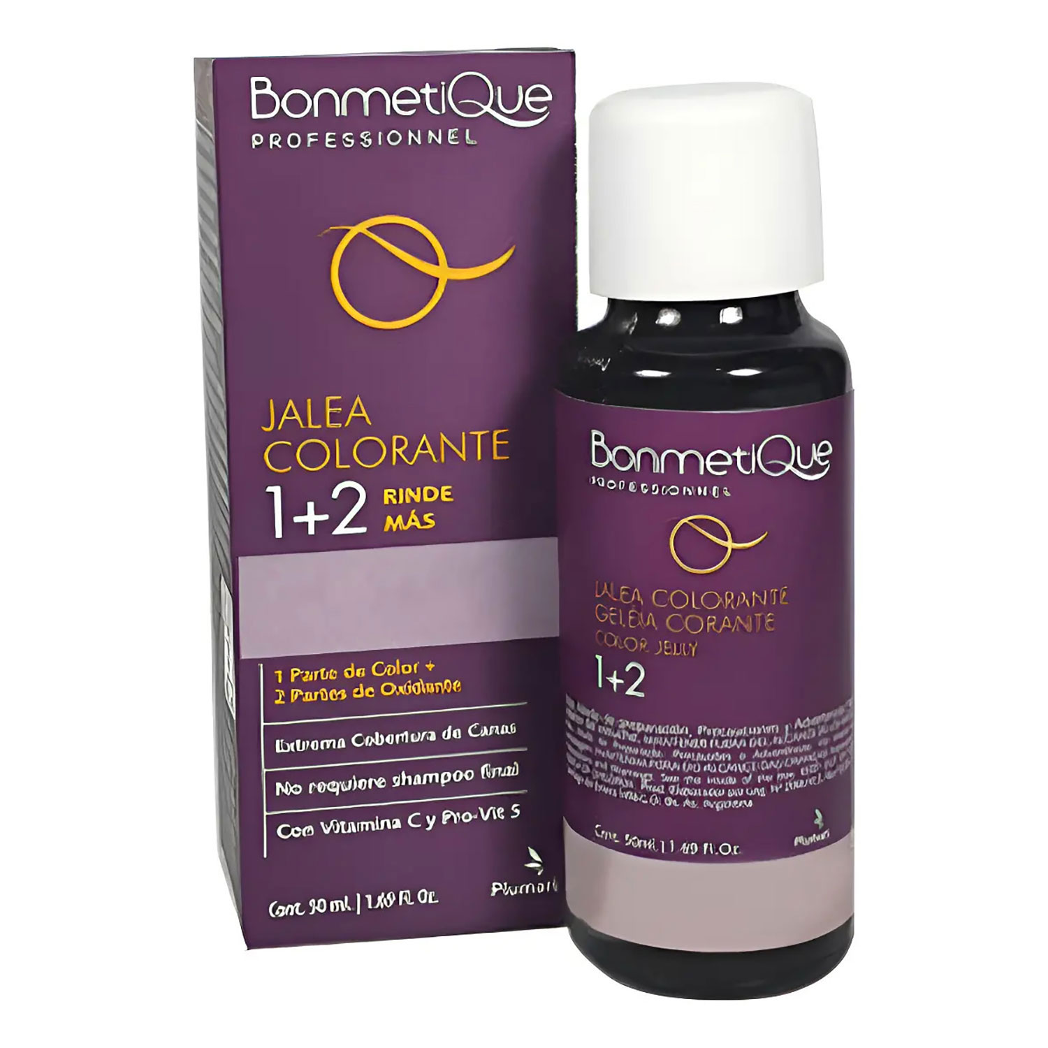 Jalea Colorante BonmetiQue 1+2 6.01 Ceniza Oscuro X 50 Gr