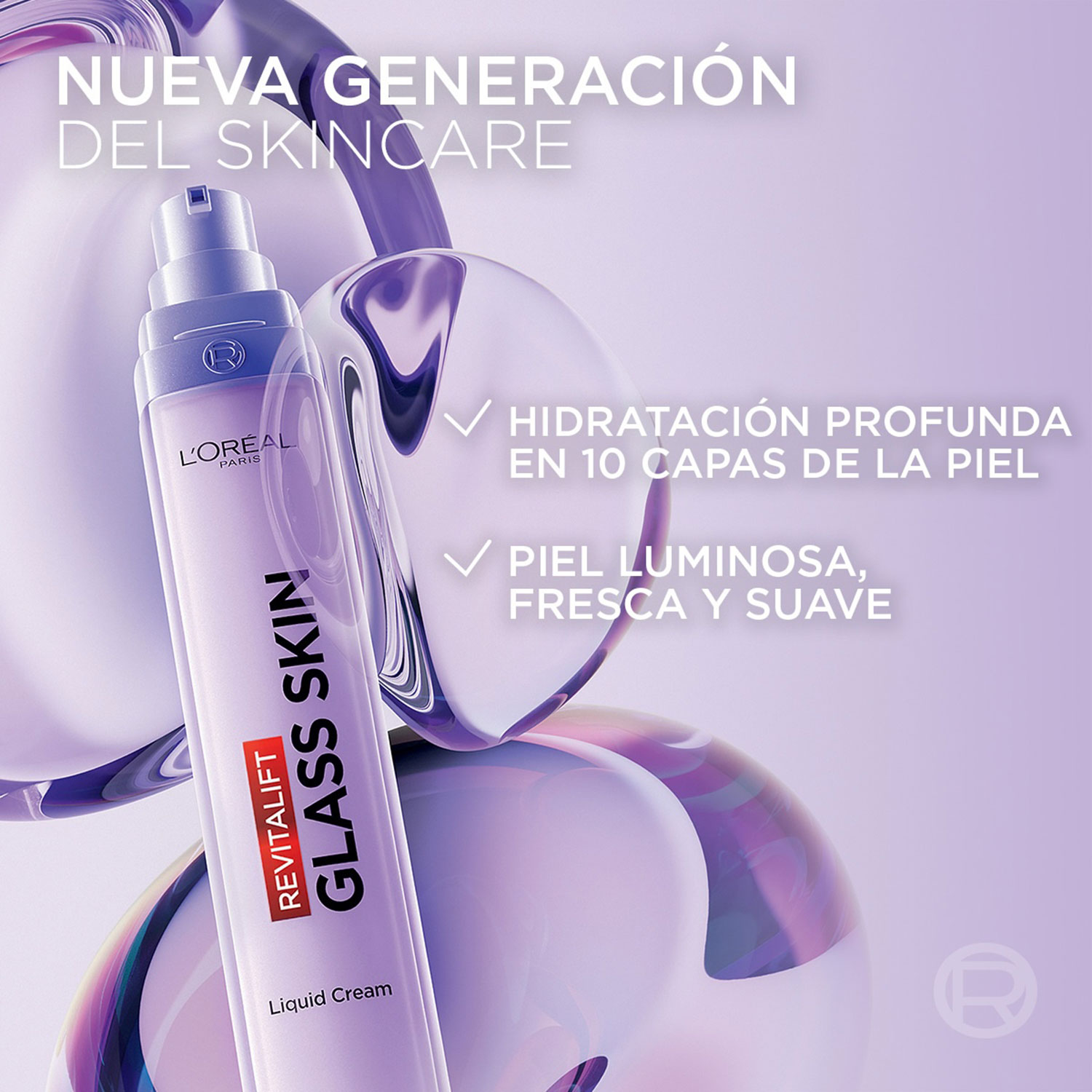 Crema Líquida Facial Loreal Revitalift Glass Skin X 50 Ml - Imagen 3