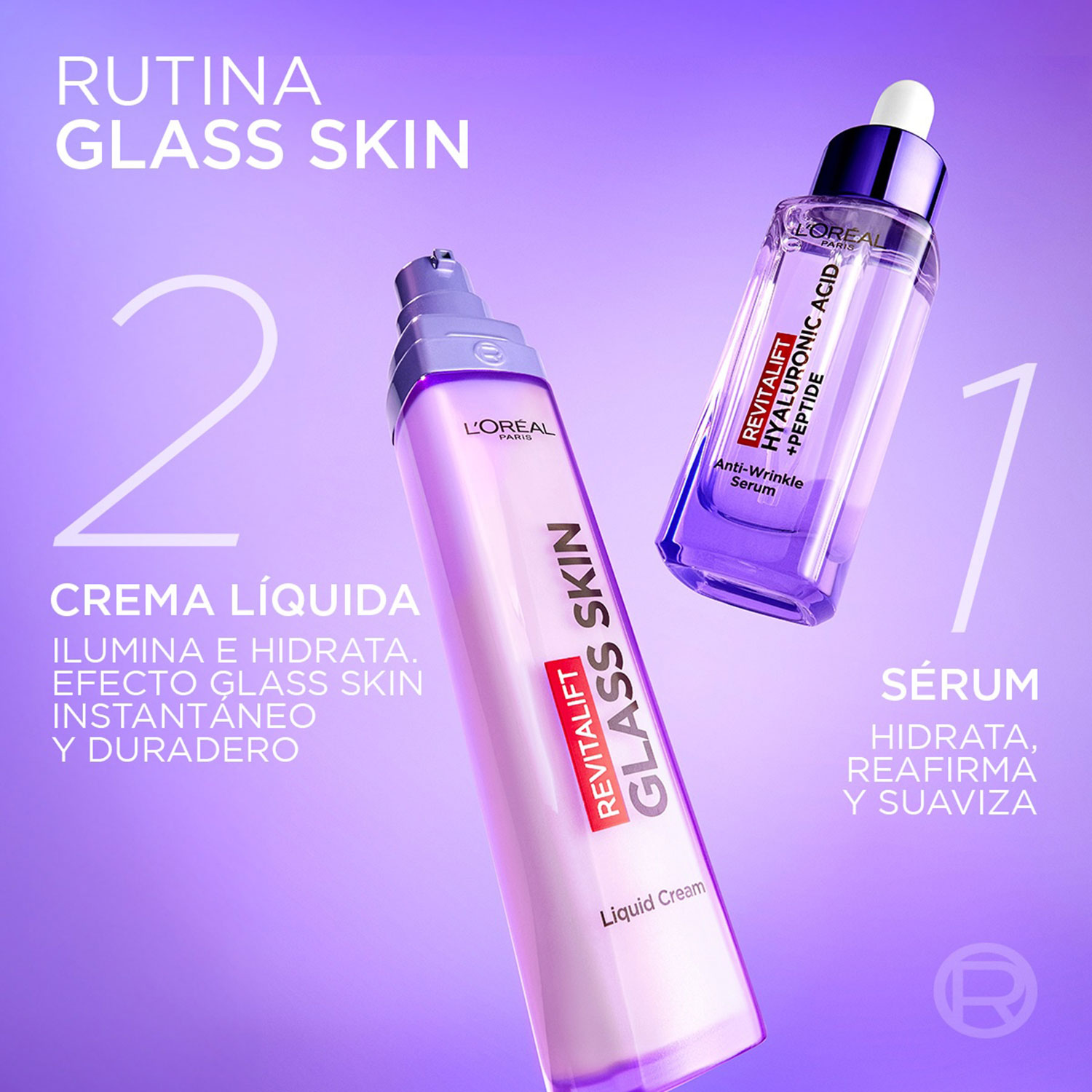 Crema Líquida Facial Loreal Revitalift Glass Skin X 50 Ml - Imagen 8