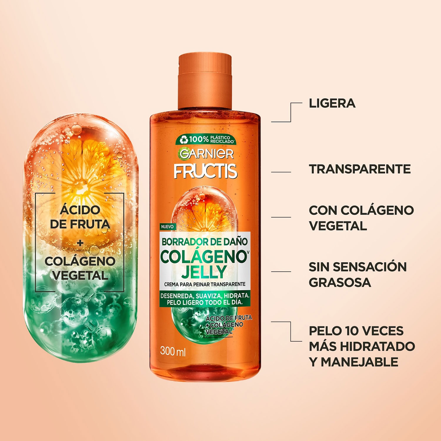 Crema para Peinar Fructis Goodbye Daños Oil Control X 300 Ml - Imagen 4