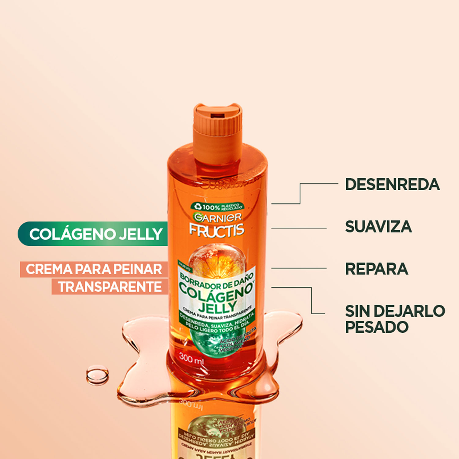 Crema para Peinar Fructis Goodbye Daños Oil Control X 300 Ml - Imagen 5