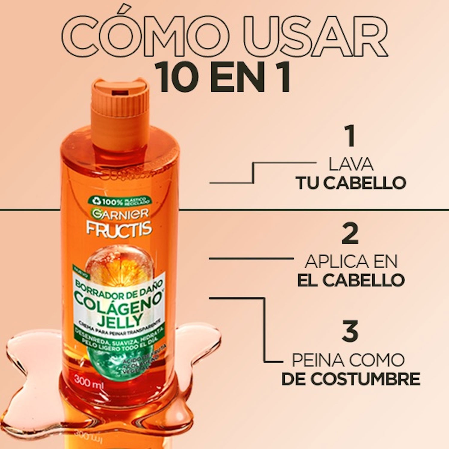 Crema para Peinar Fructis Goodbye Daños Oil Control X 300 Ml - Imagen 6