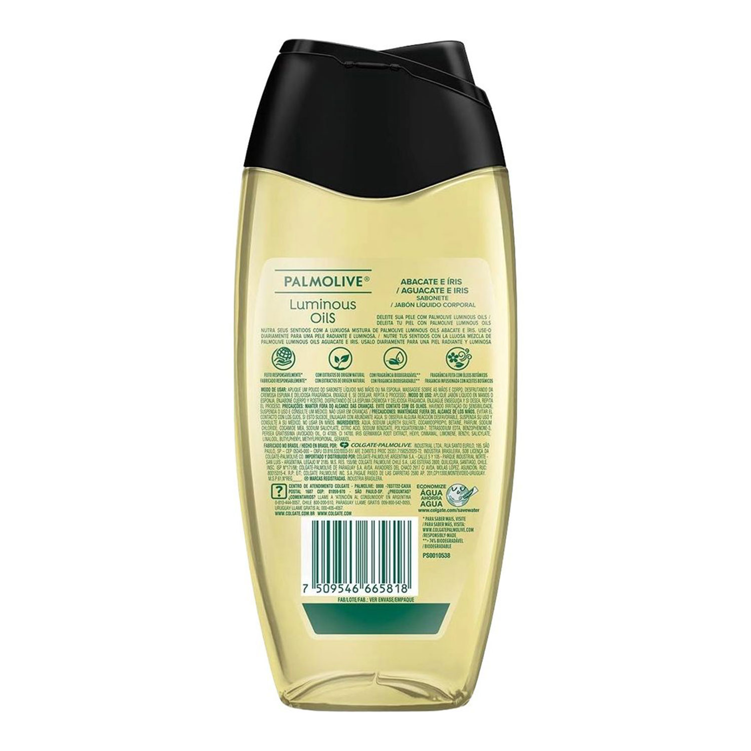 Jabón Líquido Palmolive Luminous Oils Aguacate e Iris X 200 Ml - Imagen 2