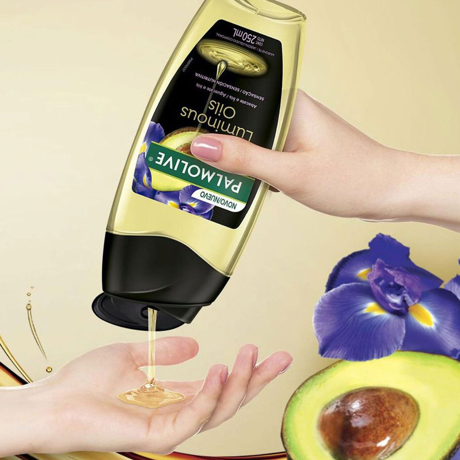 Jabón Líquido Palmolive Luminous Oils Aguacate e Iris X 200 Ml - Imagen 7